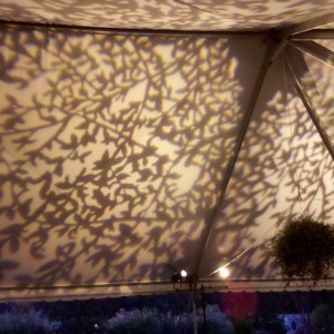 Gobo on ceiling of tent